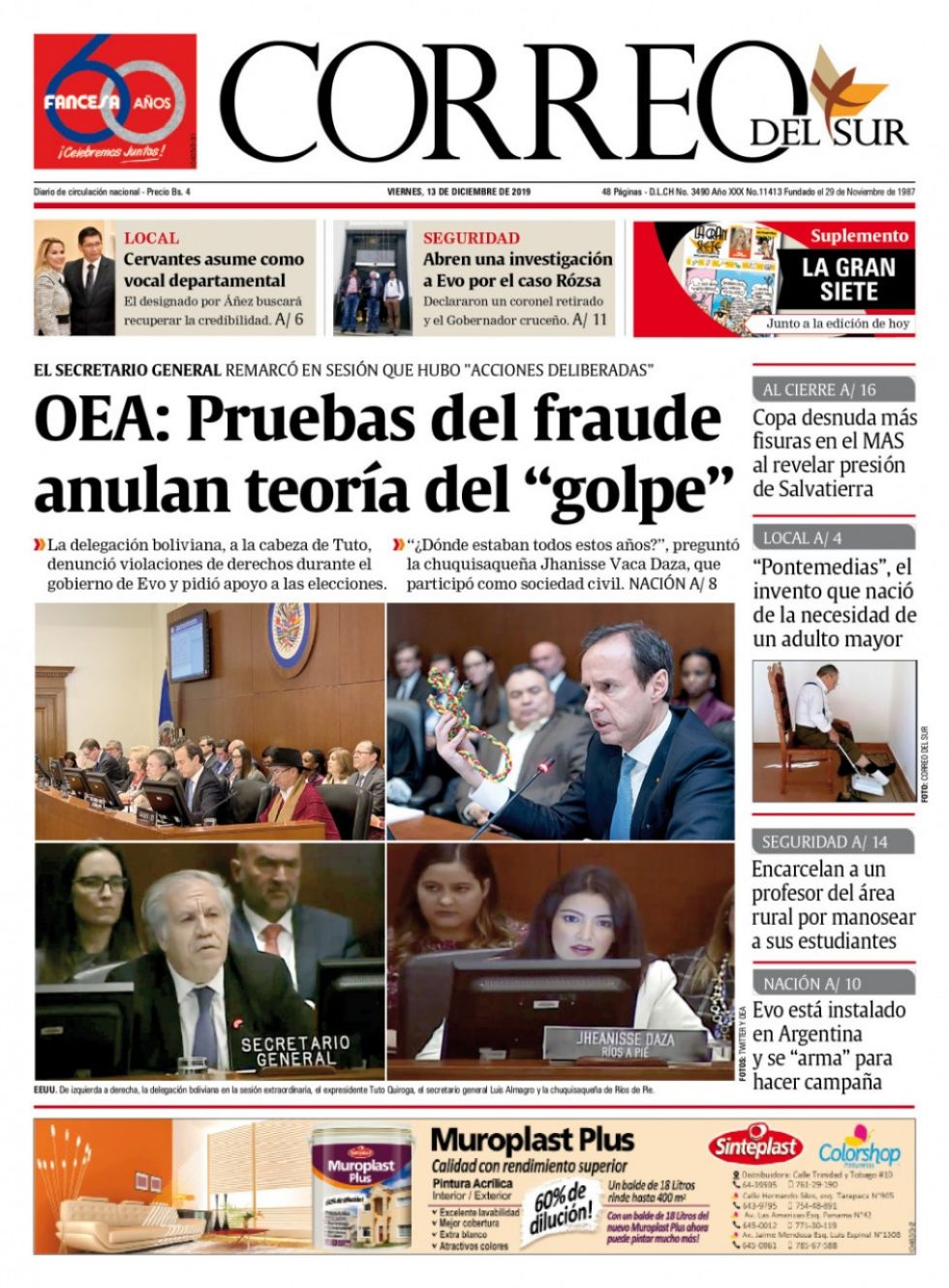 Correo del Sur, Sucre.
