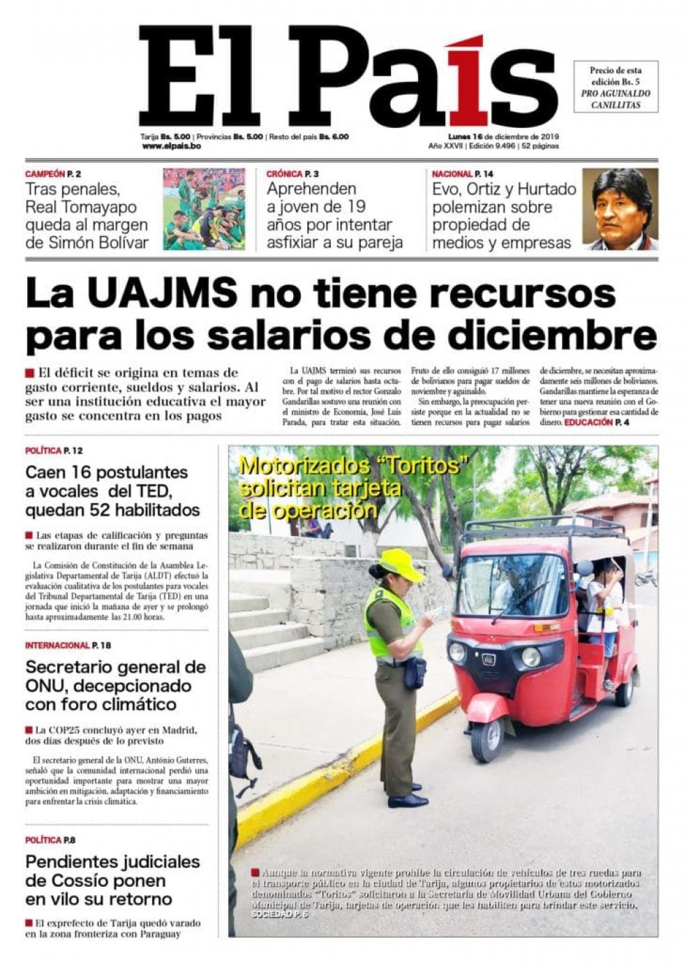 El País, Tarija.