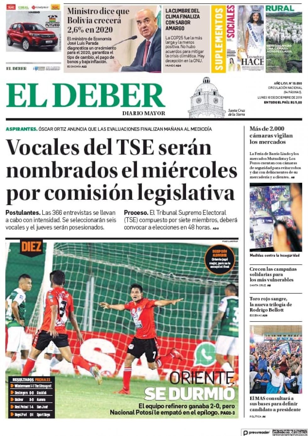 El Deber, Santa Cruz.