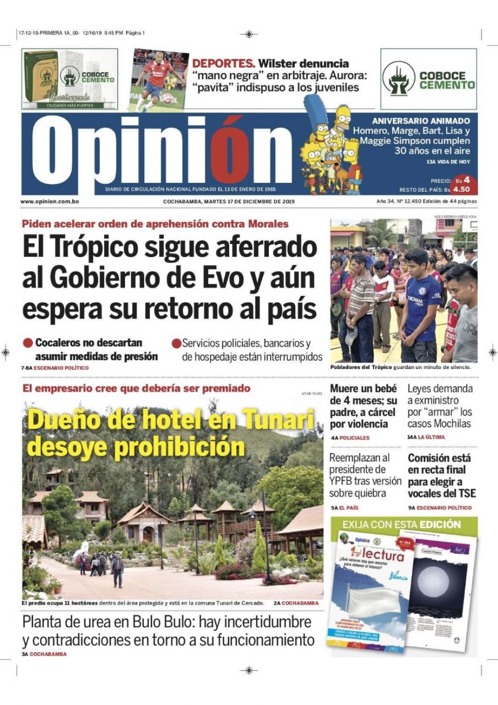 Opinión, Cochabamba.
