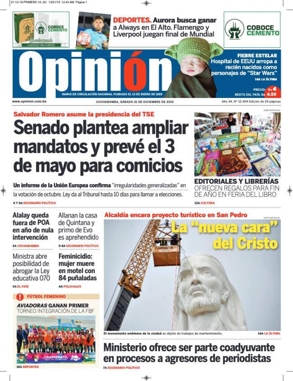 Opinión, Cochabamba.