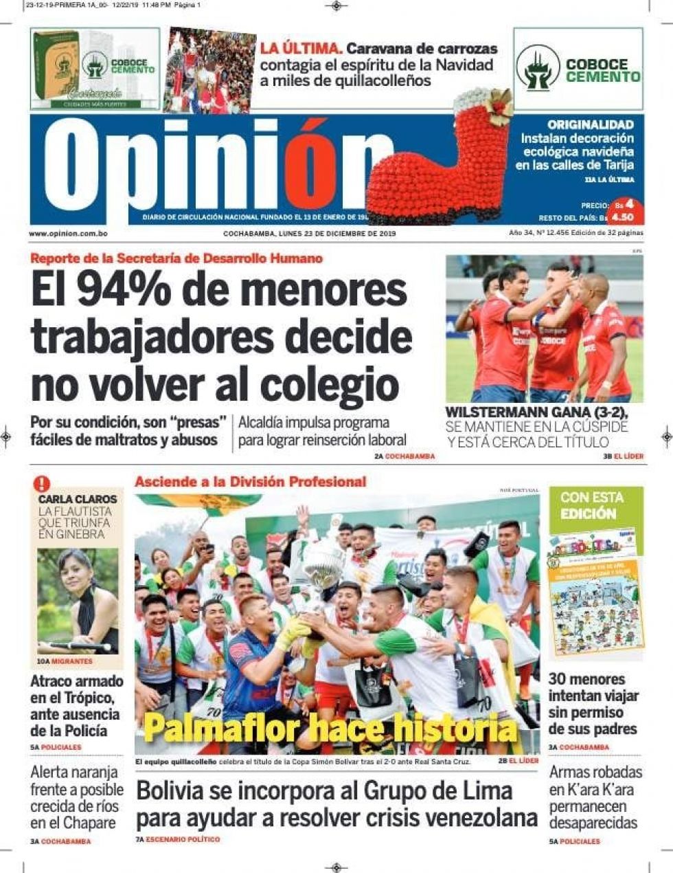 Opinión, Cochabamba.