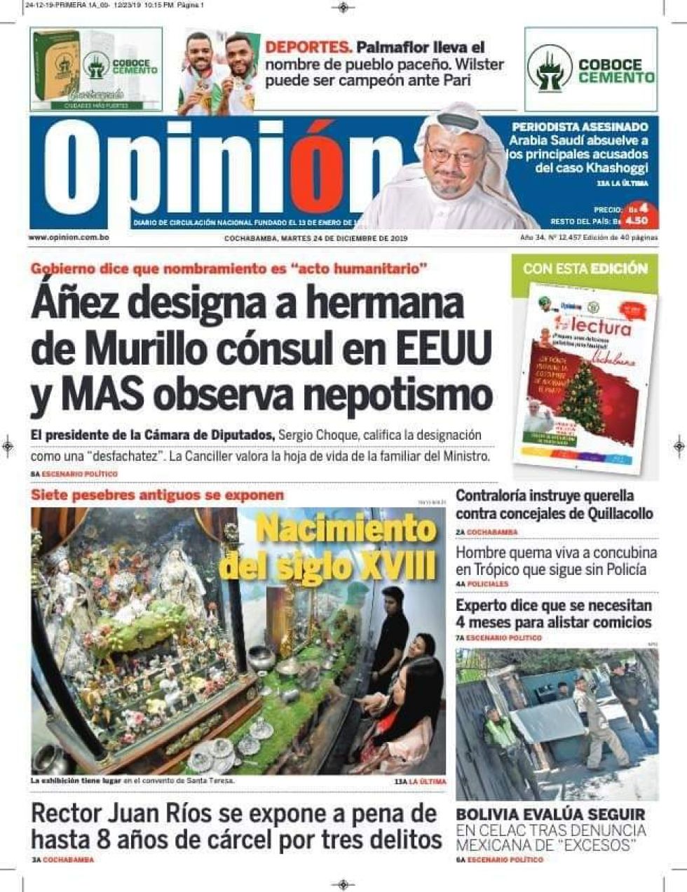 Opinión, Cochabamba.