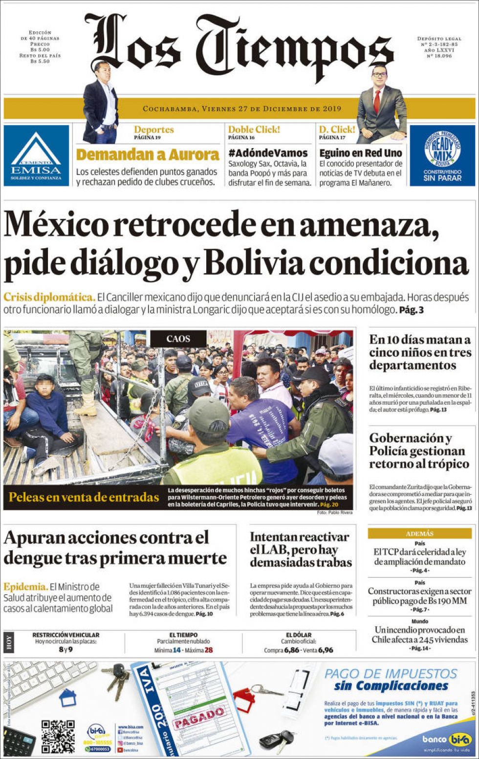 Los Tiempos, Cochabamba.