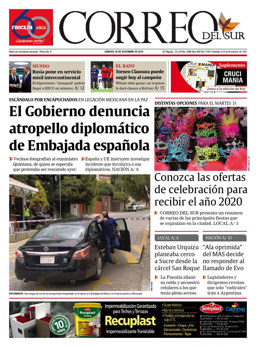 Correo del Sur, Sucre.