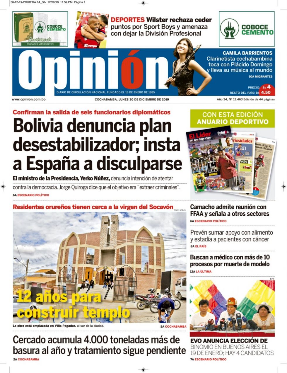 Opinión, Cochabamba.