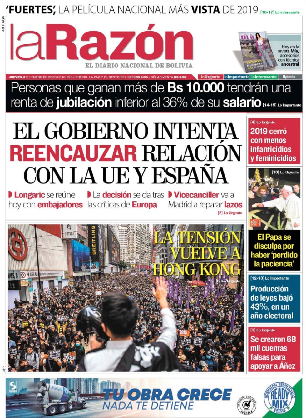 La Razón, La Paz.