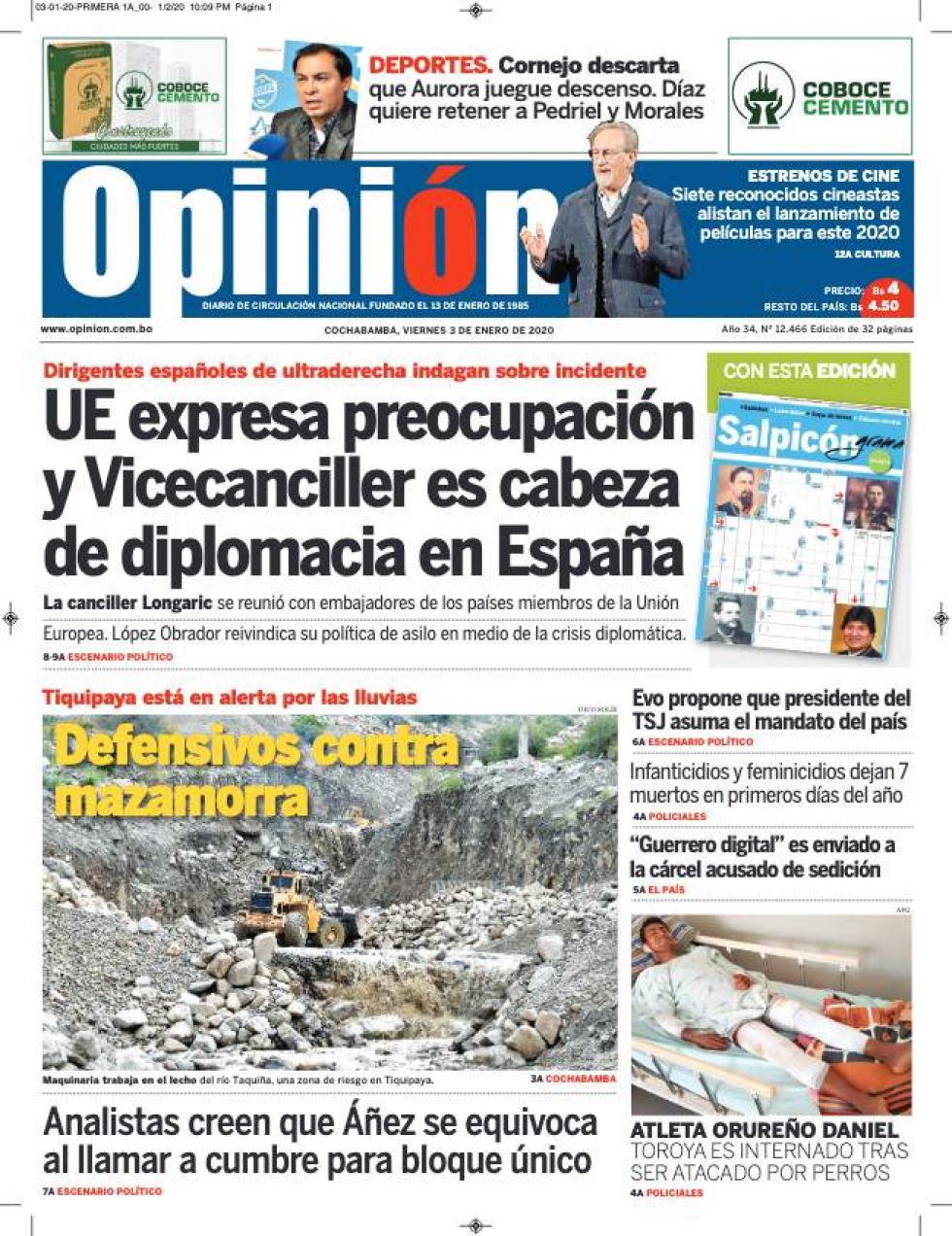 Opinión, Cochabamba.