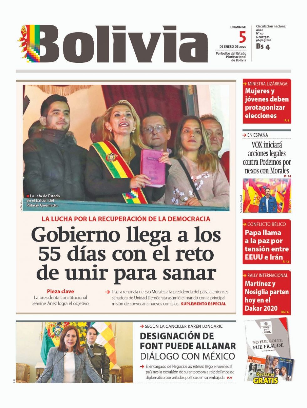 Bolivia, diario oficialista.