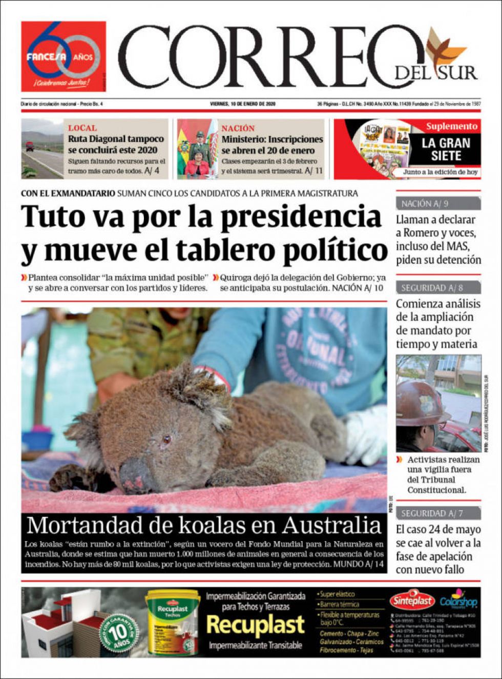 Correo del Sur, Sucre.