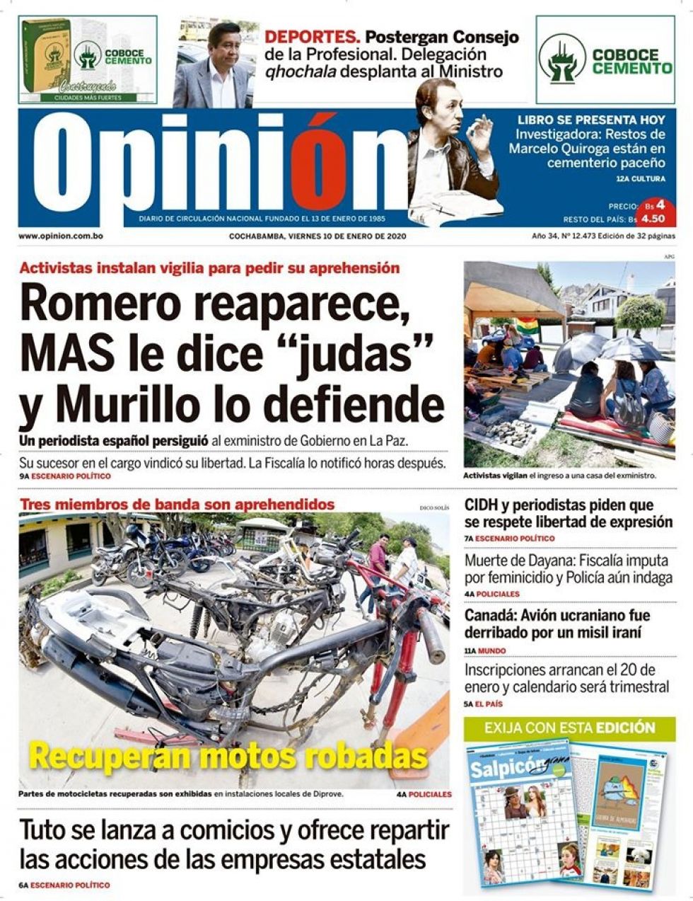 Opinión, Cochabamba.