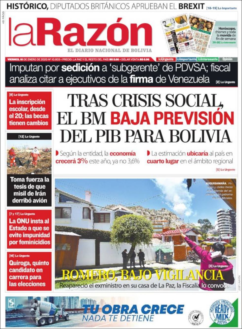 La Razón, La Paz.