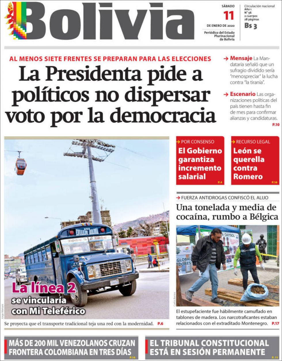 Bolivia, diario oficialista.