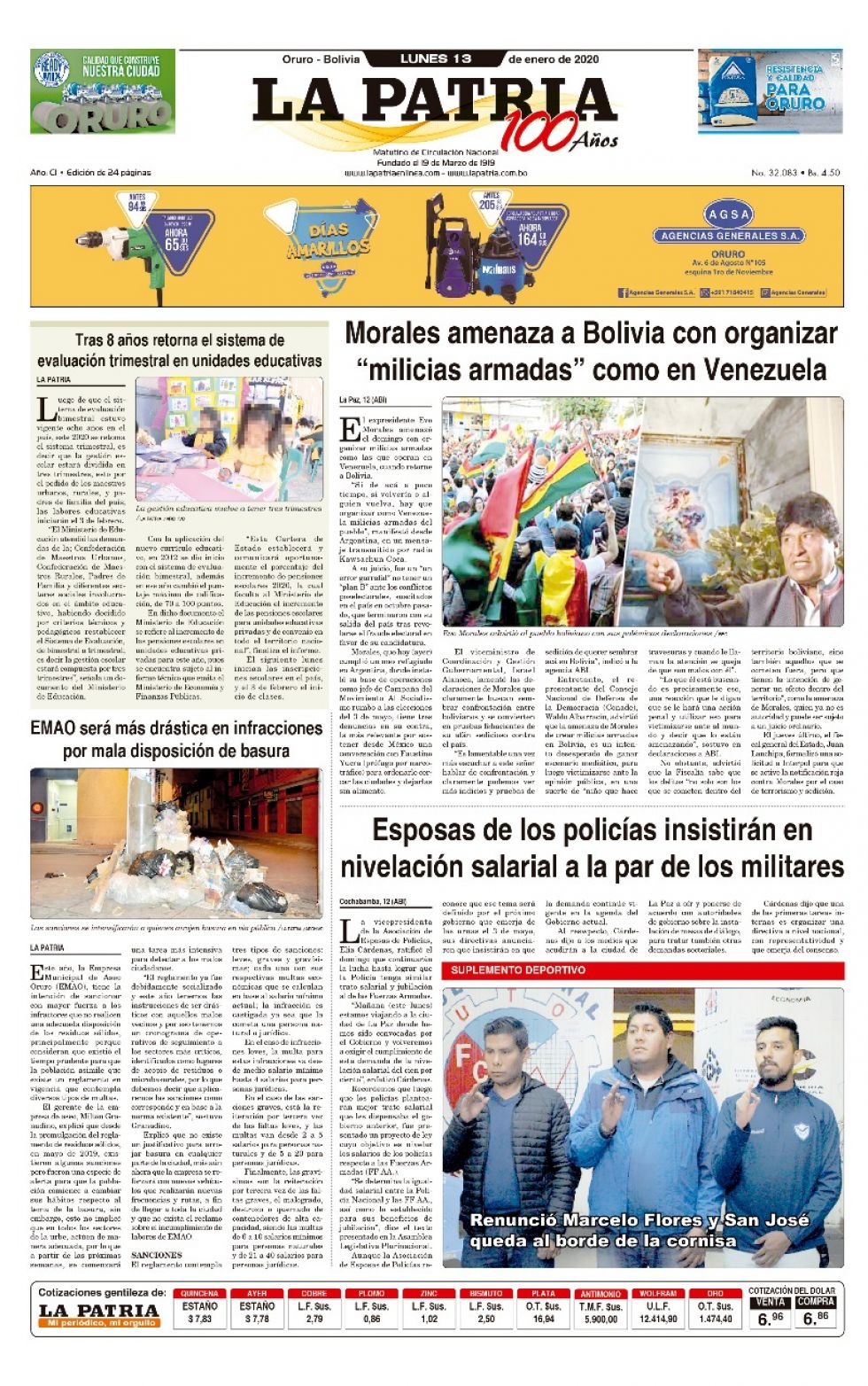 La Patria, Oruro.