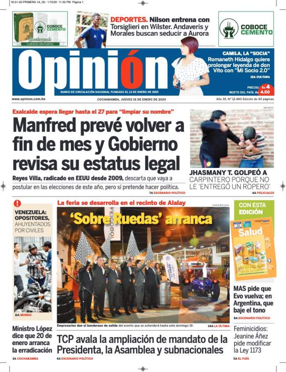 Opinión, Cochabamba.