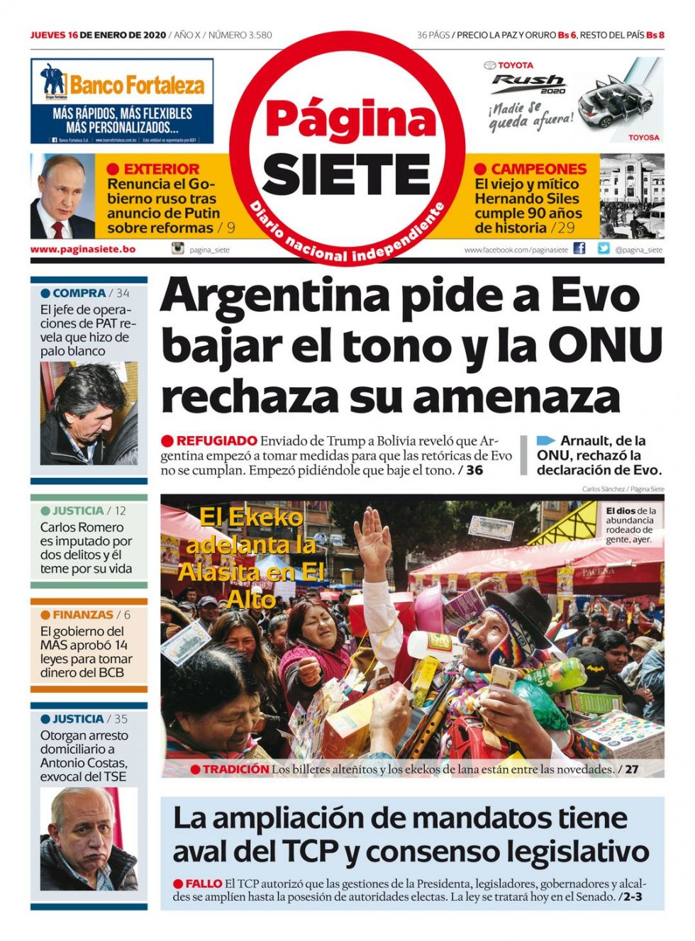 Página Siete, La Paz.