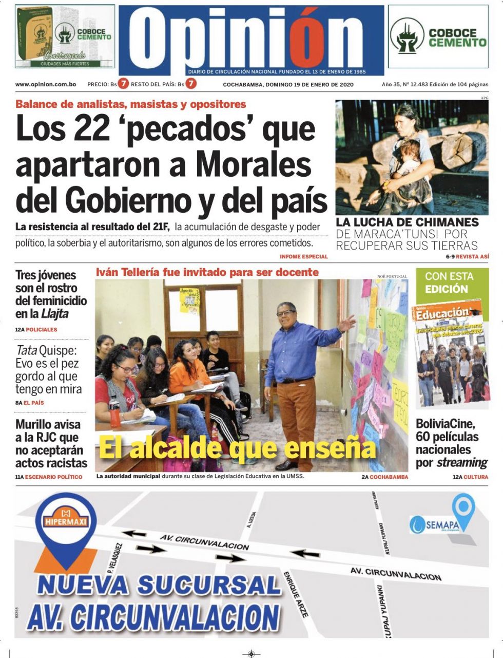 Opinión, Cochabamba.