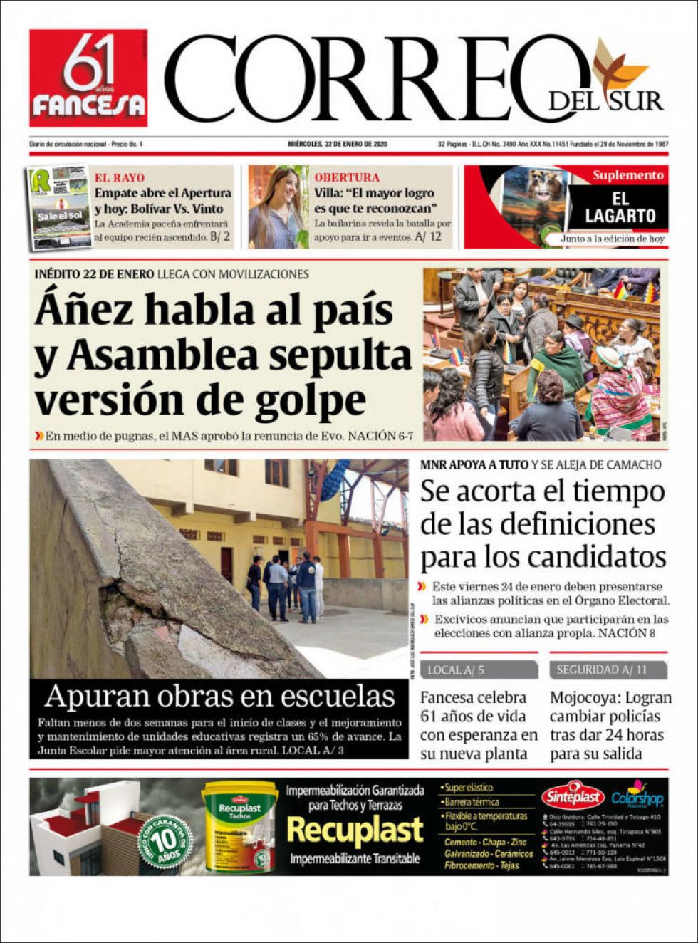 Correo del Sur, Sucre.