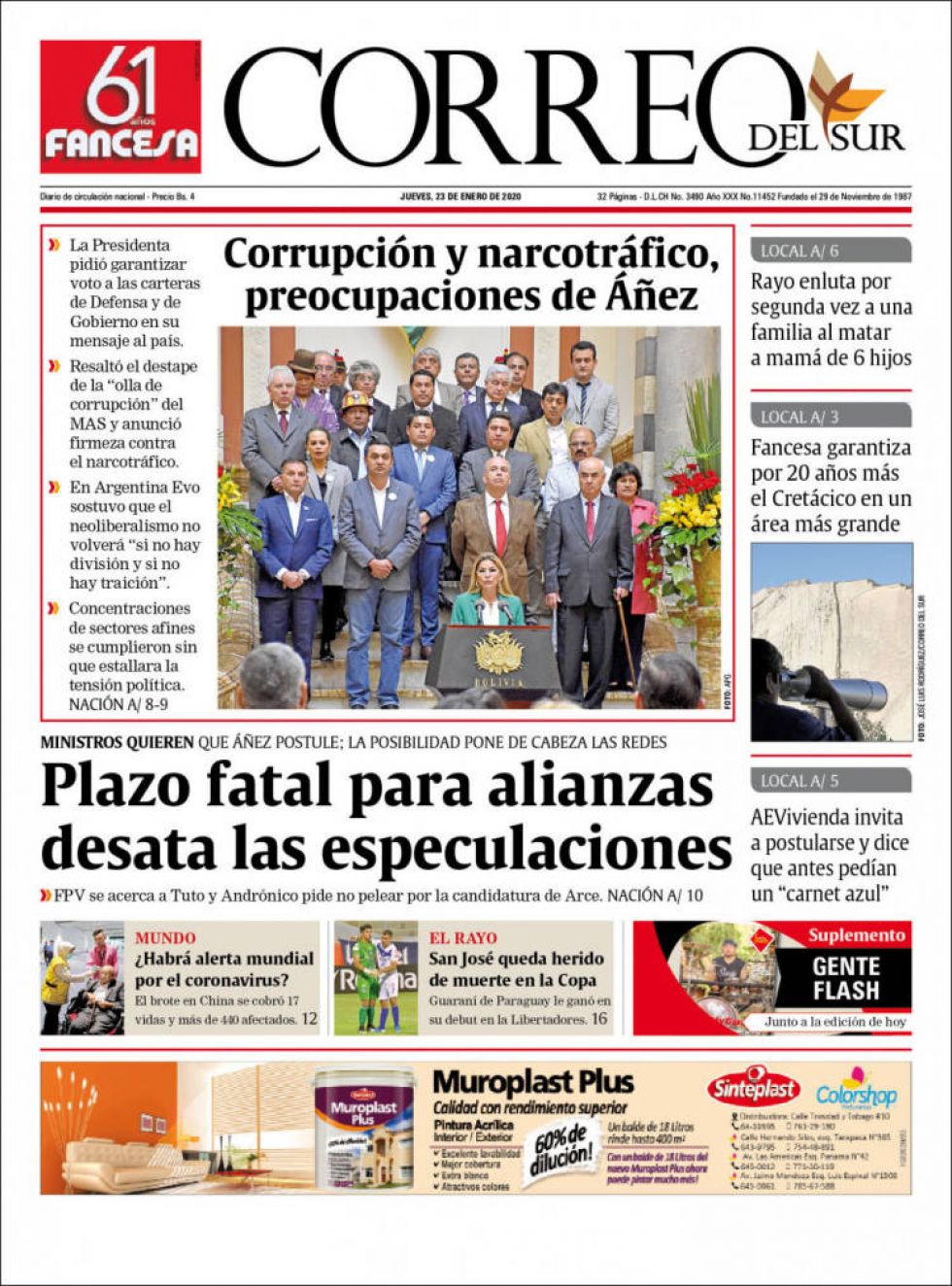 Correo del Sur, Sucre.