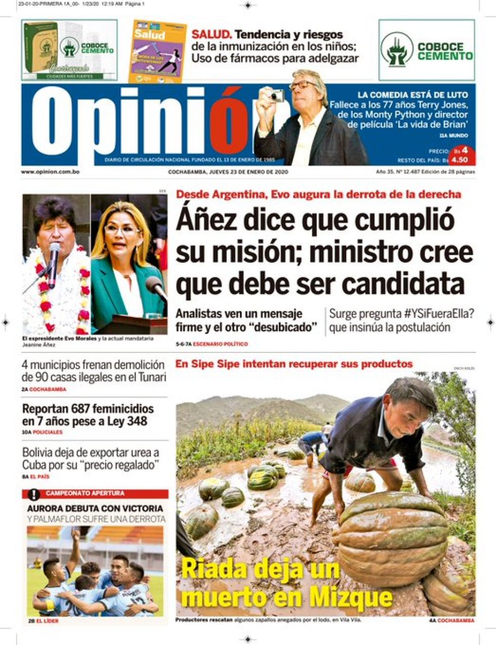 Opinión, Cochabamba.