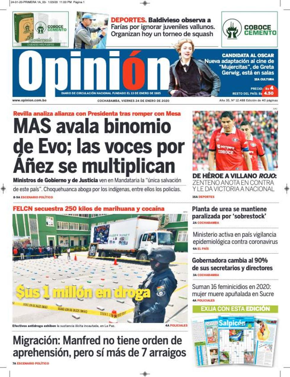 Opinión, Cochabamba.