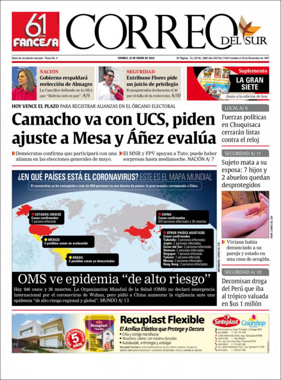 Correo del Sur, Sucre.
