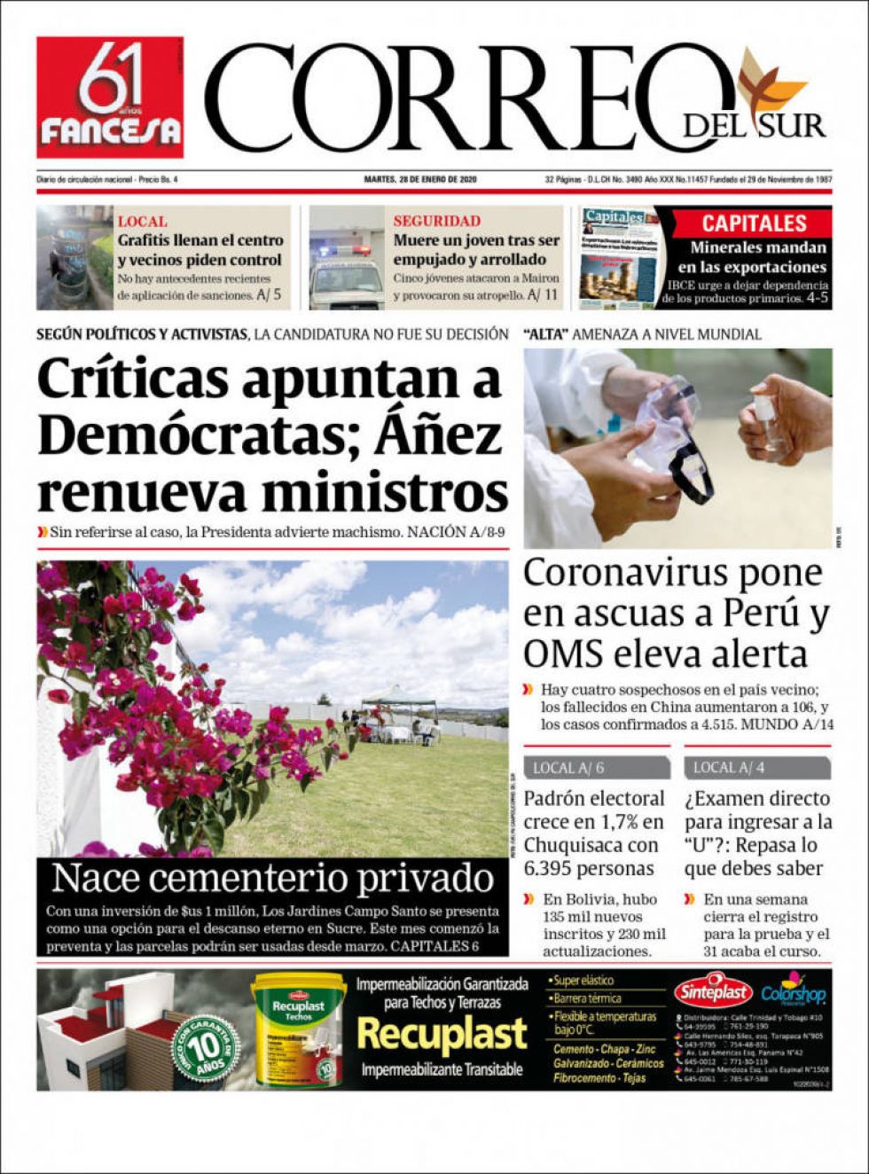 Correo del Sur, Sucre.