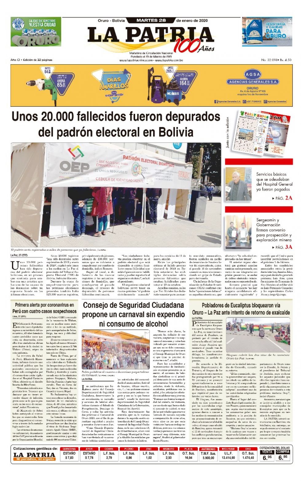 La Patria, Oruro.