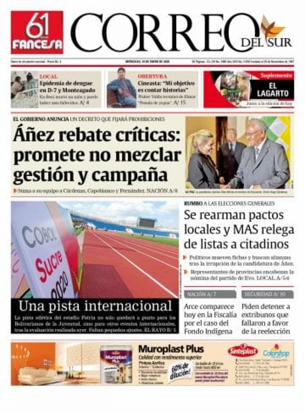 Correo del Sur, Sucre.