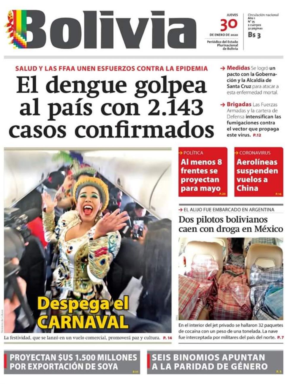 Bolivia, diario oficialista.