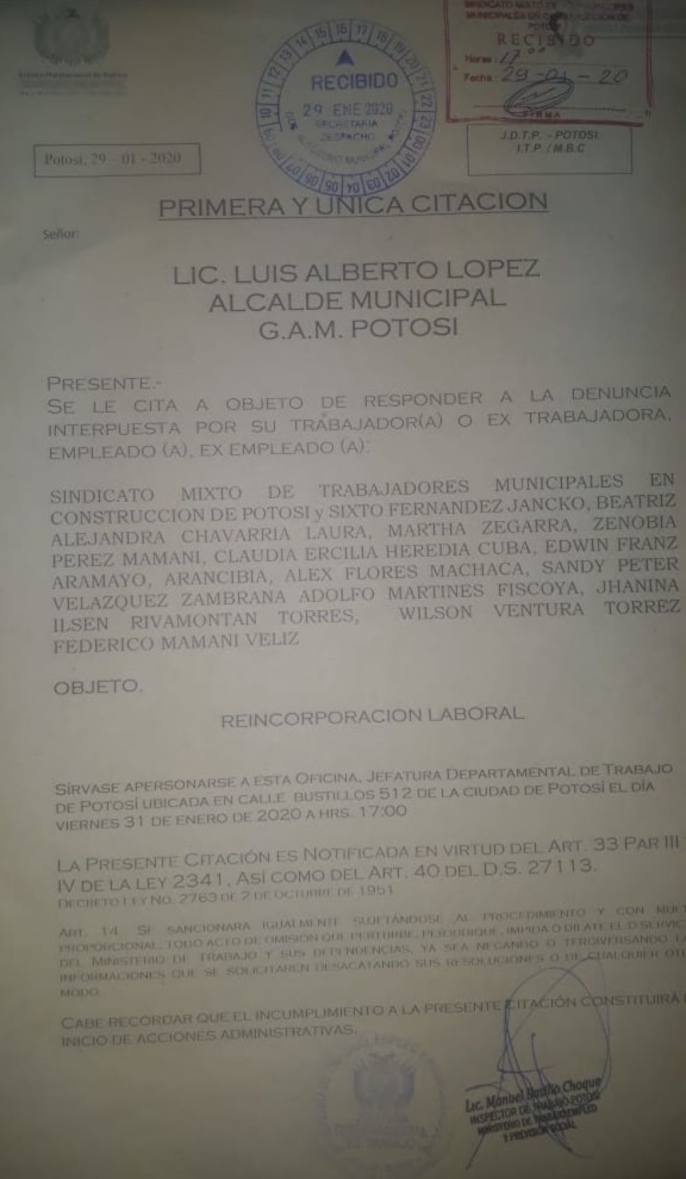 La citación.