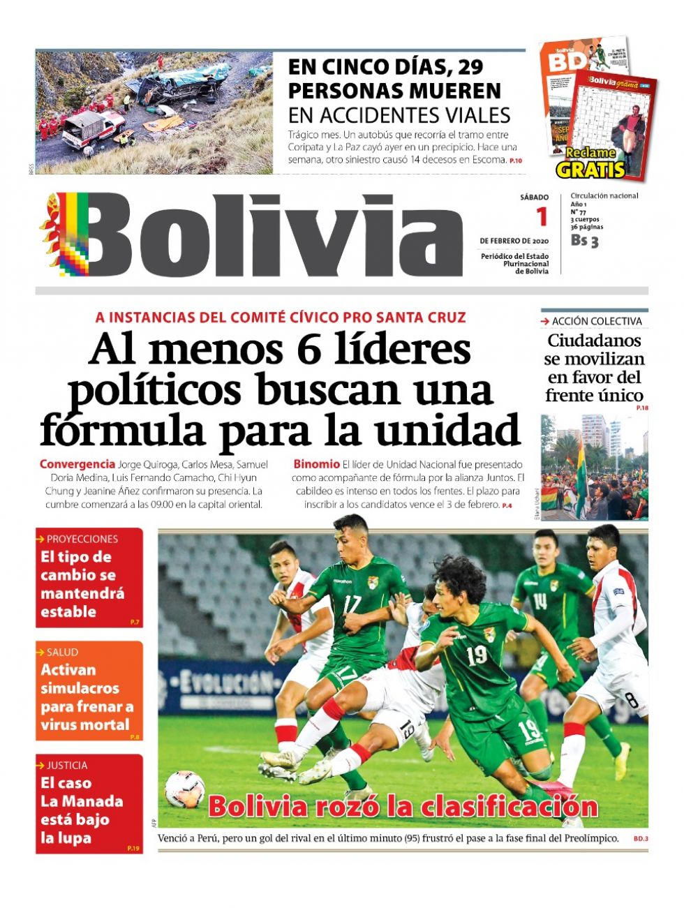 Bolivia, diario oficialista.