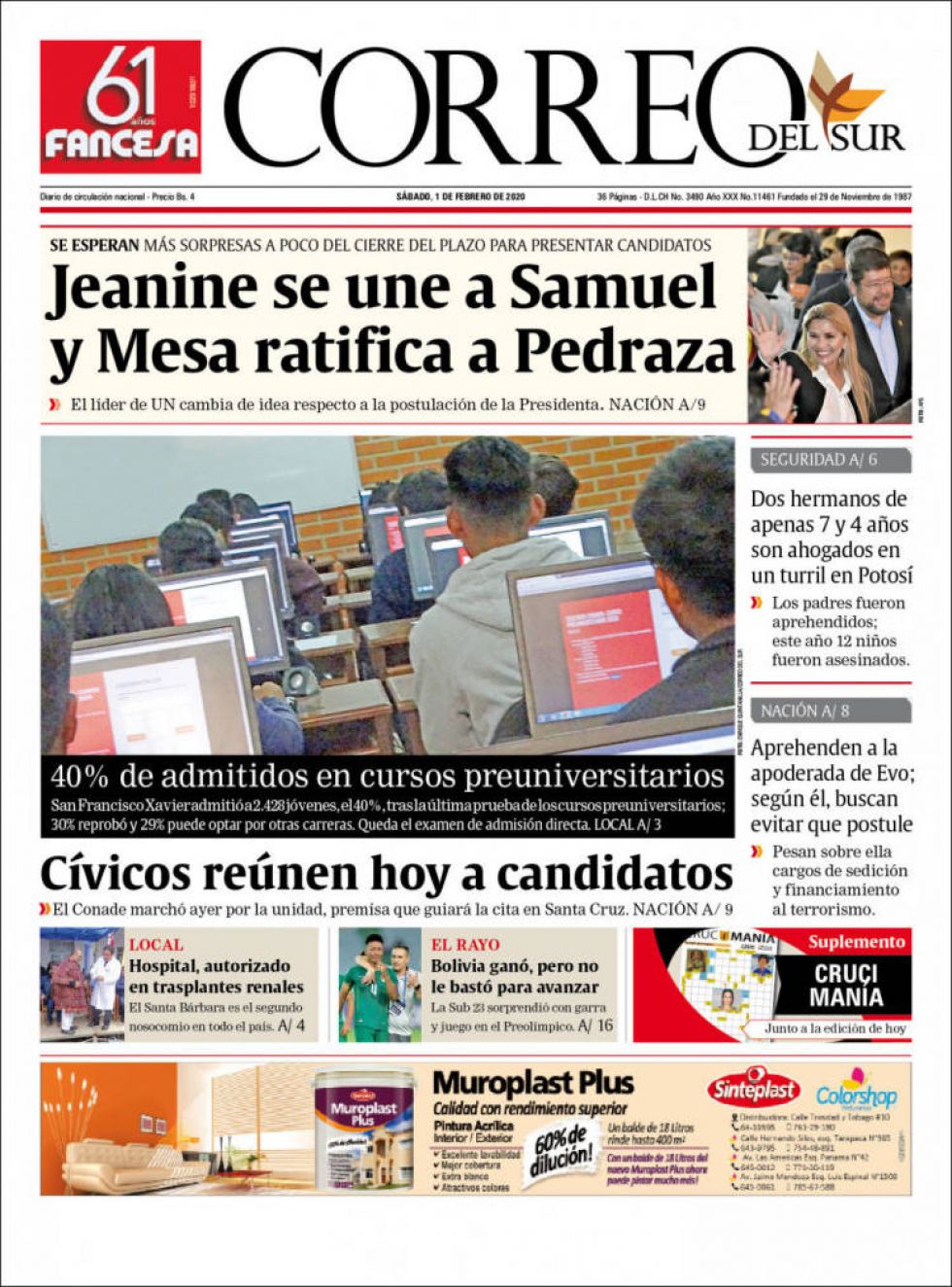 Correo del Sur, Sucre.