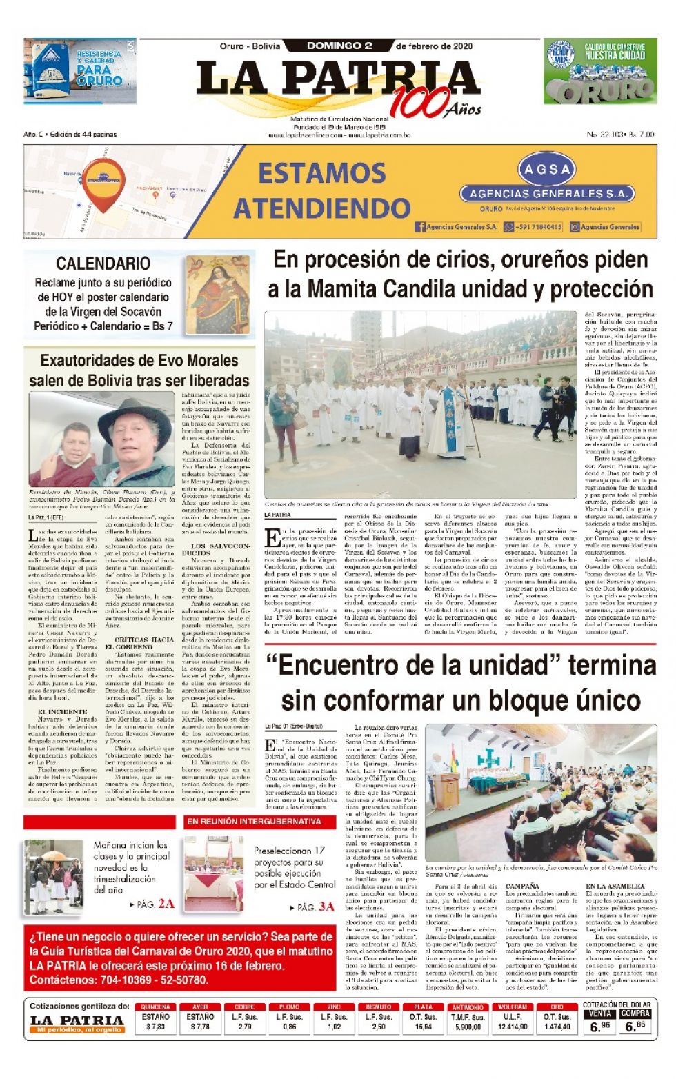 La Patria, Oruro.