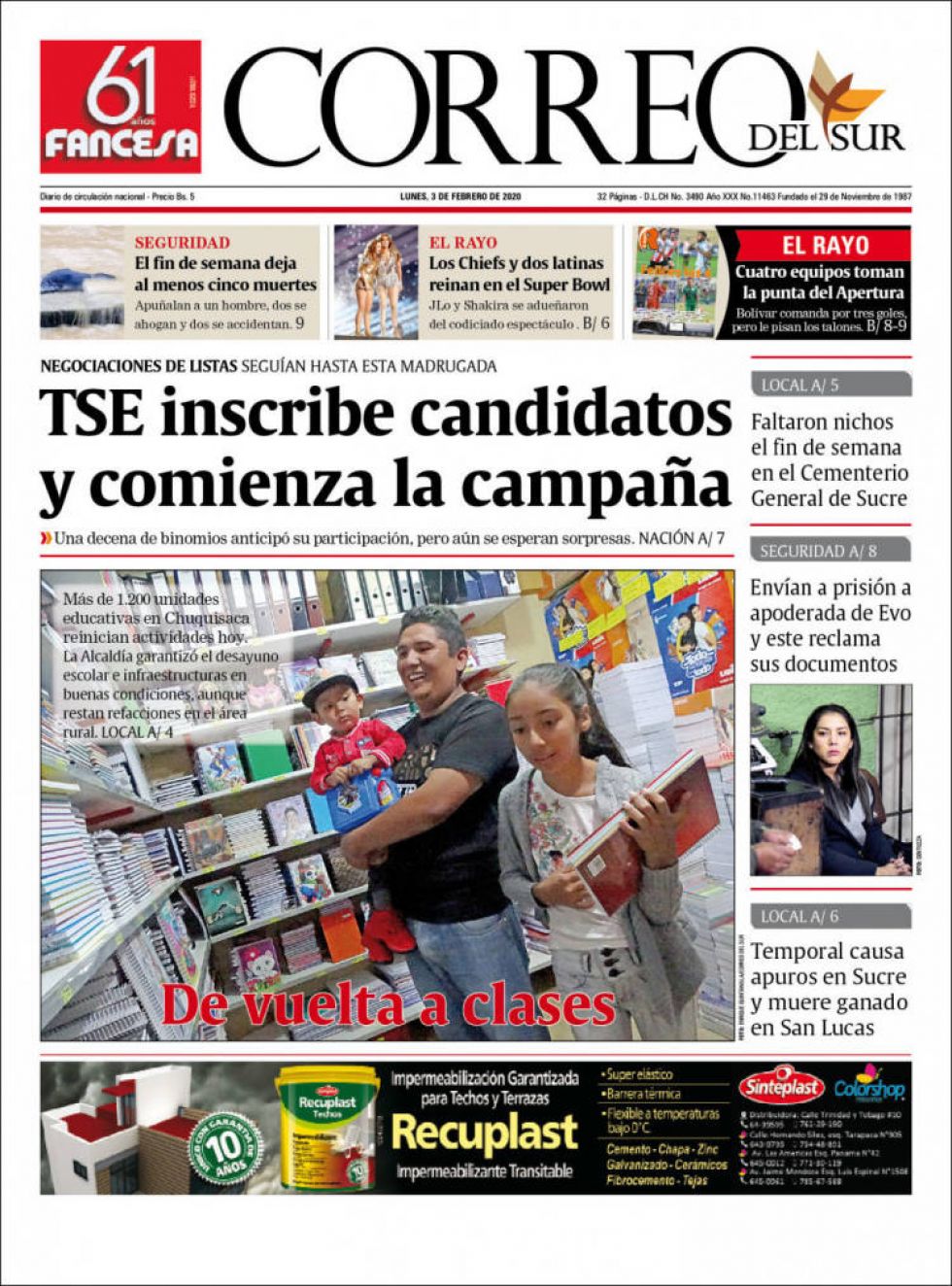 Correo del Sur, Sucre.
