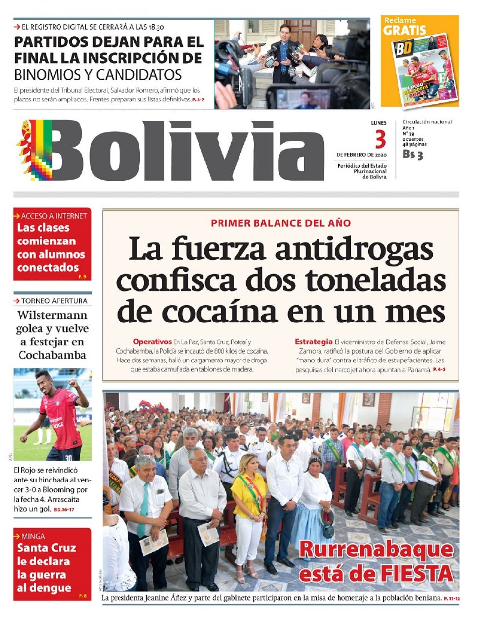 Bolivia, diario oficialista.