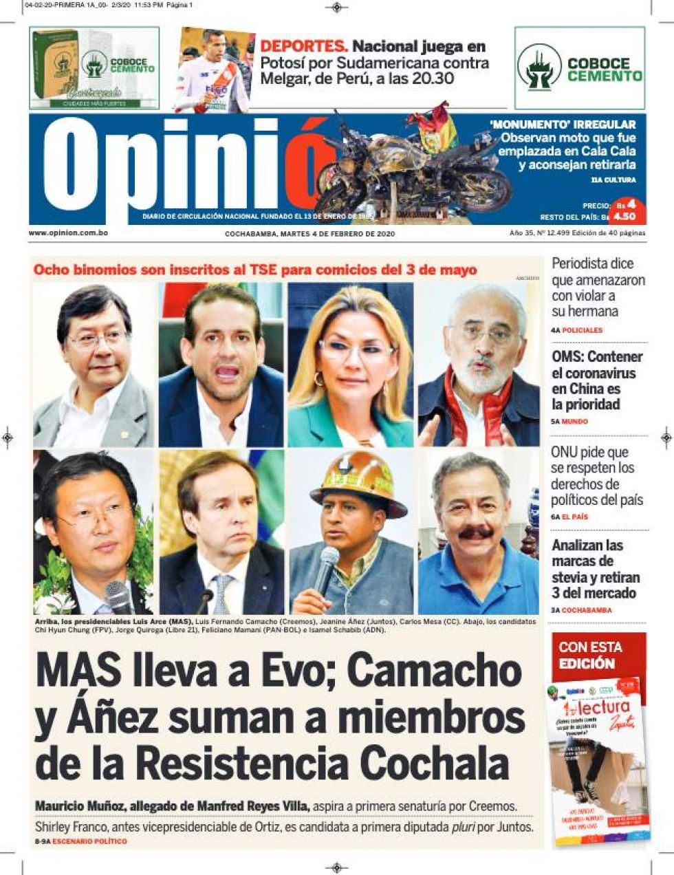 Opinión, Cochabamba.