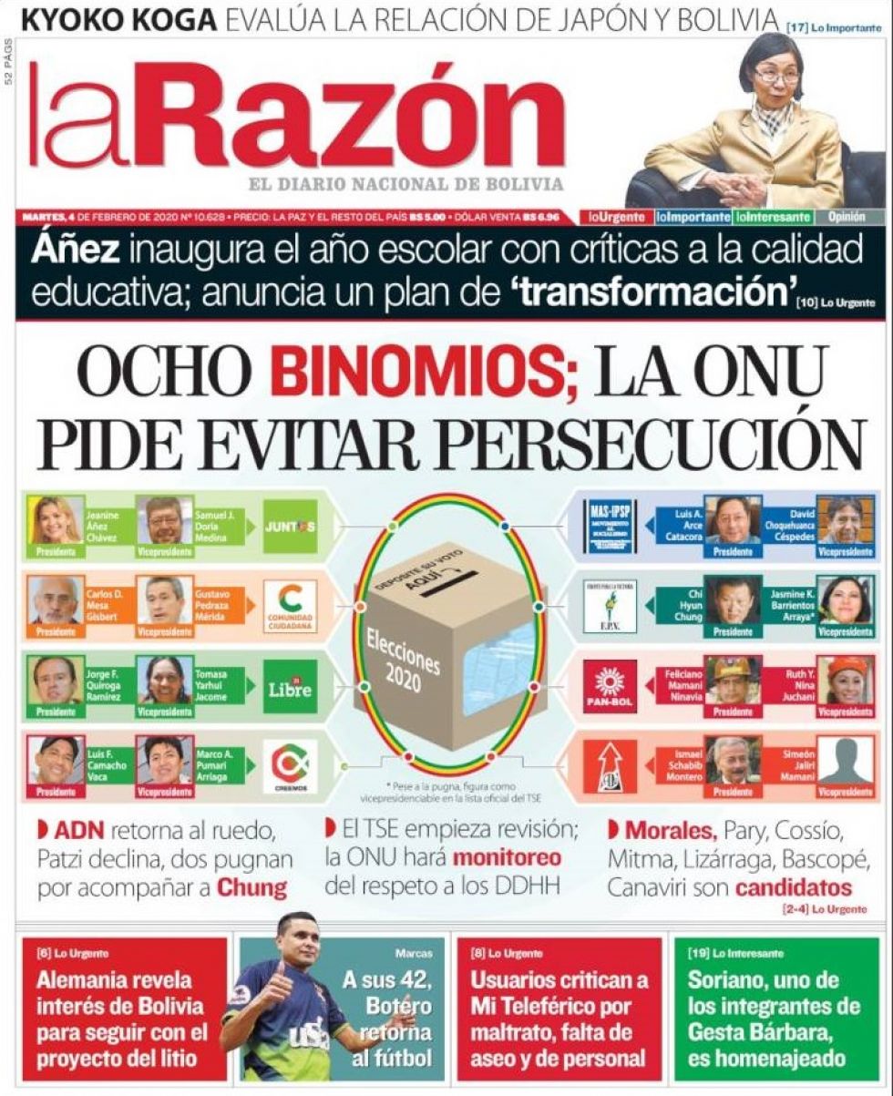 La Razón, La Paz.
