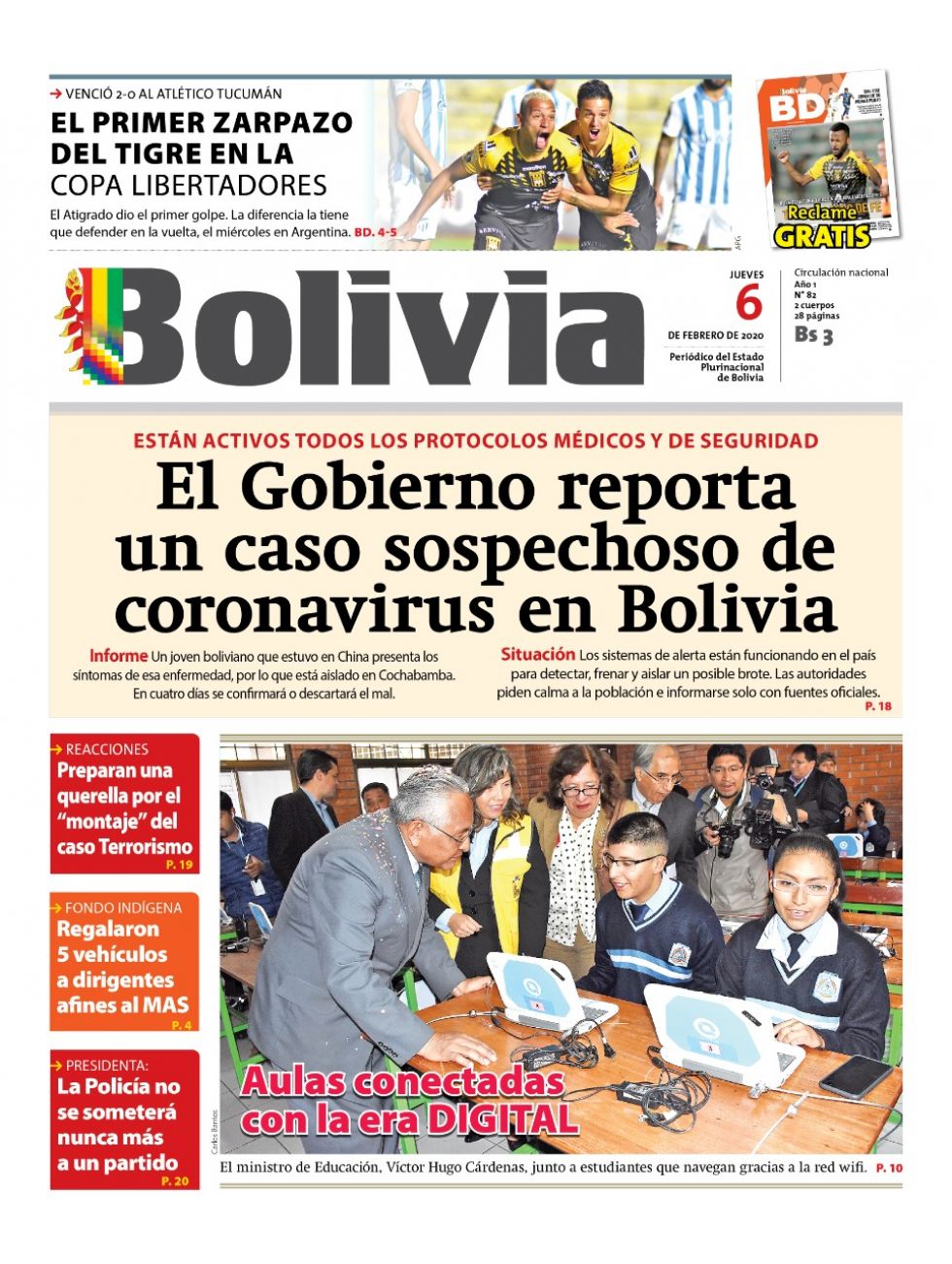 Bolivia, diario oficialista.