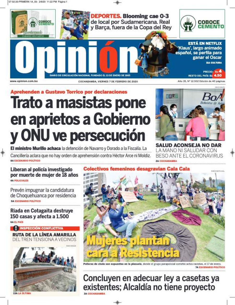 Opinión, Cochabamba.