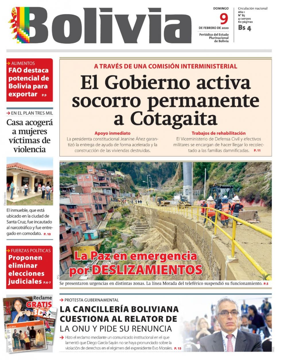 Bolivia, diario oficialista.