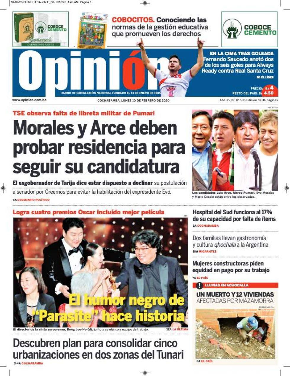 Opinión, Cochabamba.