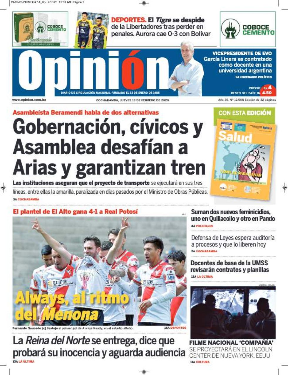 Opinión, Cochabamba.