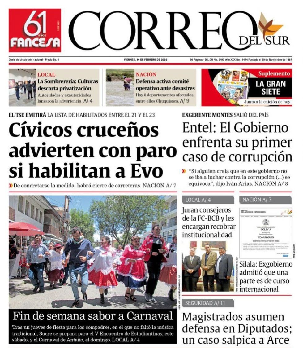 Correo del Sur, Sucre.