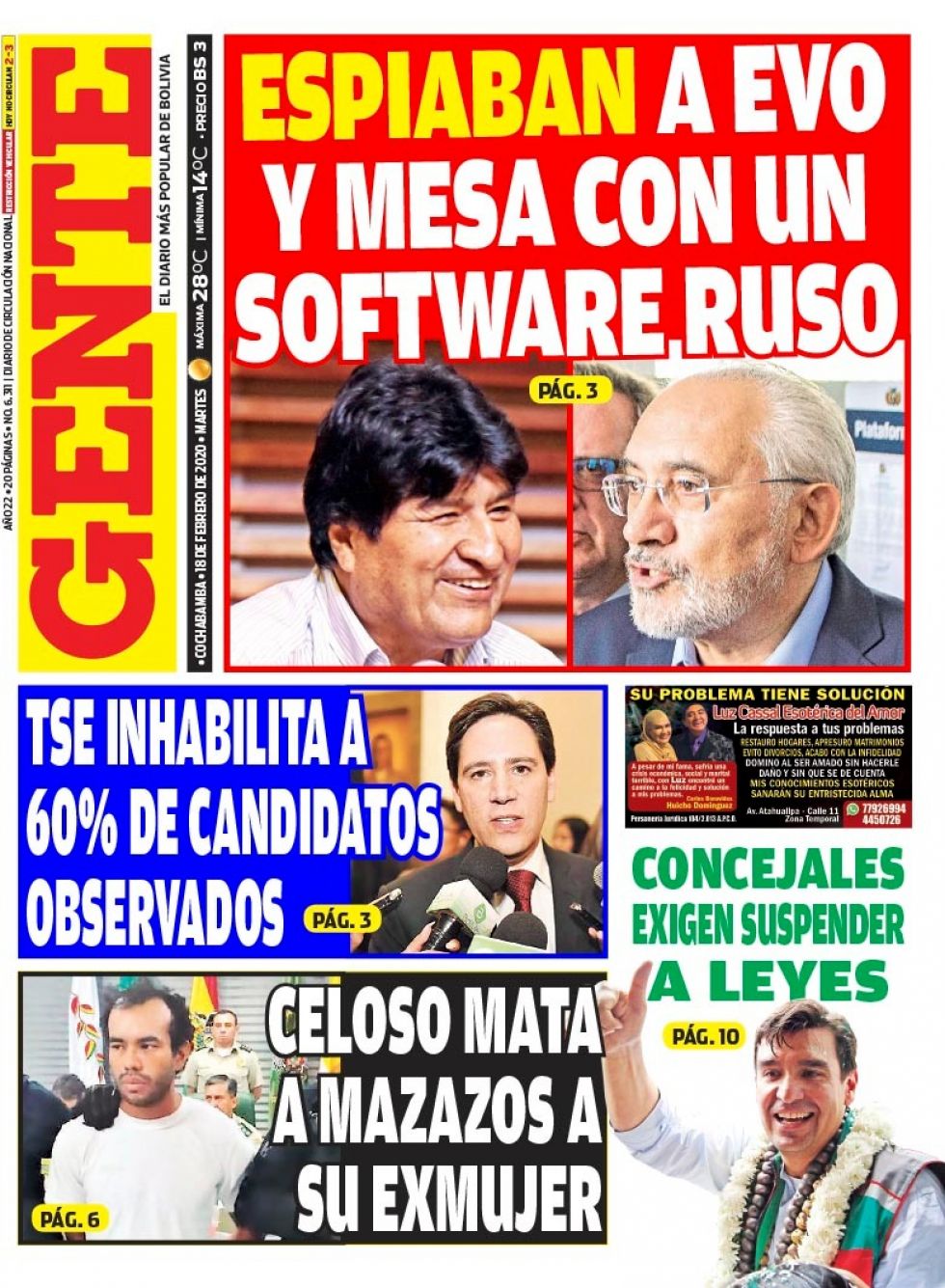 Gente, de Cochabamba.