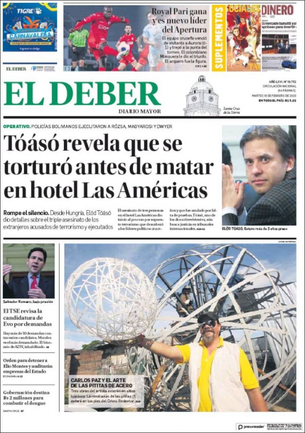 El Deber, Santa Cruz.