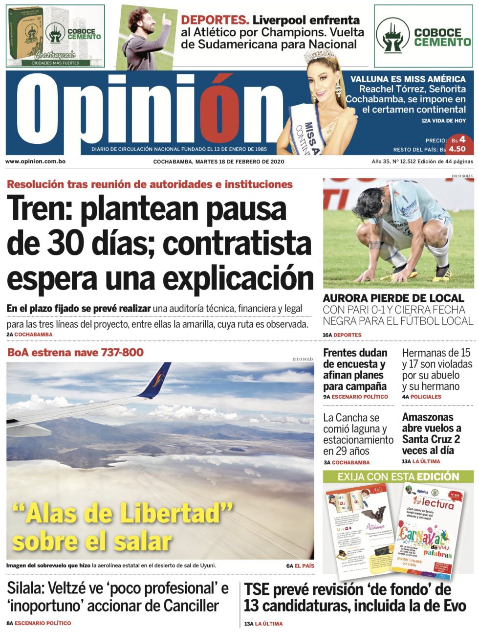 Opinión, Cochabamba.