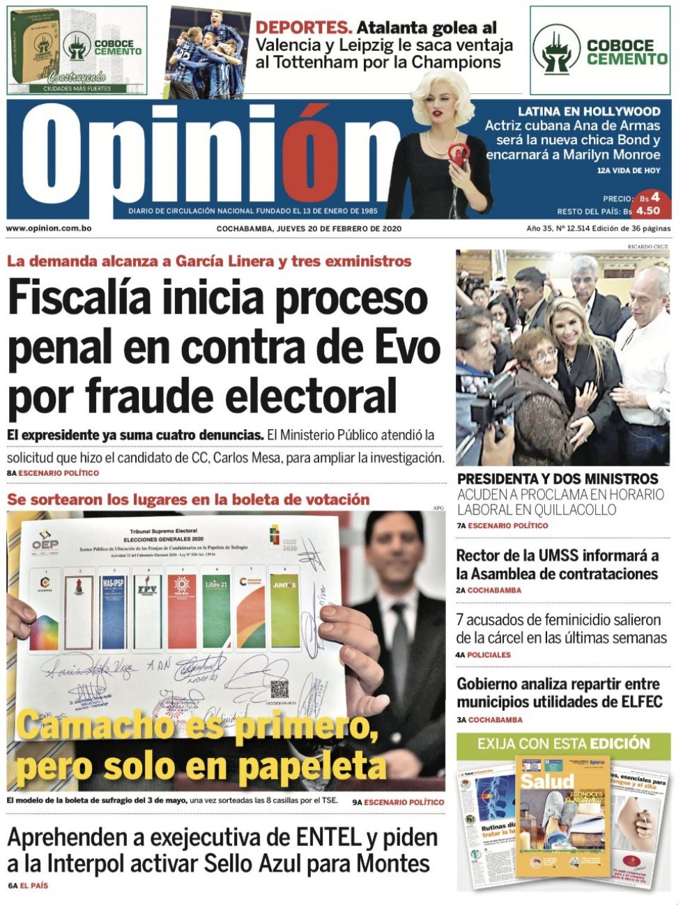 Opinión, Cochabamba.