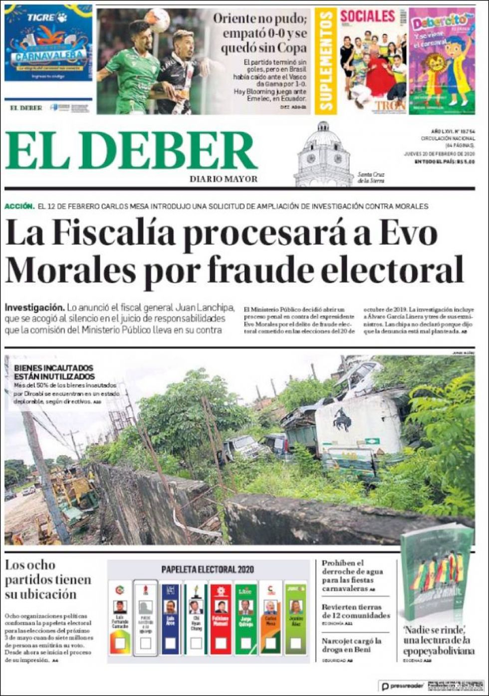 El Deber, Santa Cruz.