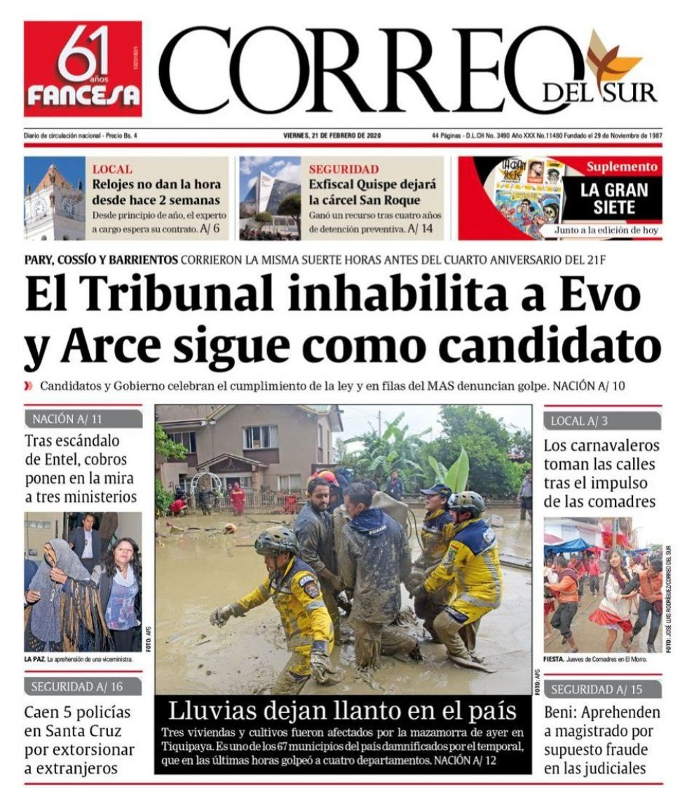 Correo del Sur, Sucre.